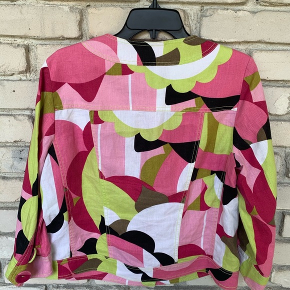 Linen multi color jacket With matching material buttons - Picture 3 of 5